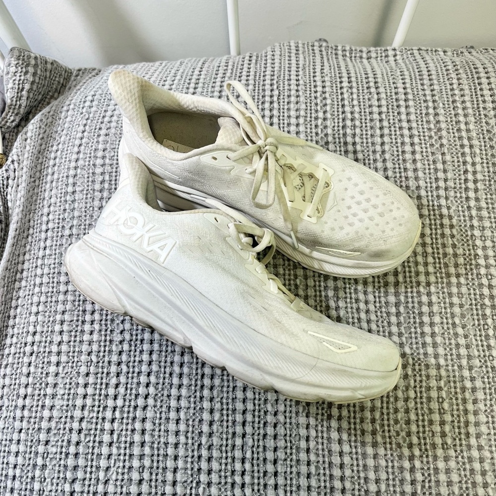 Hoka White Athletic Sneakers